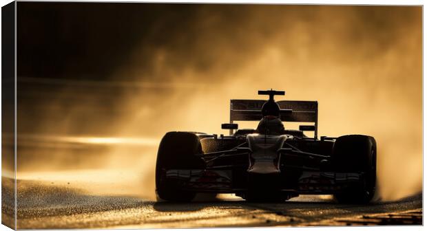 Formula 1 Car Silhouette: Sunshine and Showers Canvas Print by T2 