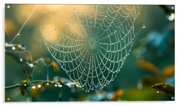 Dewdrops on a Spiderweb Acrylic by T2 