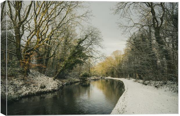 Peak Forest Canal in winter Canvas Print by Andrew Kearton