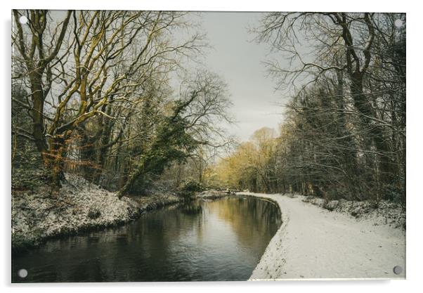 Peak Forest Canal in winter Acrylic by Andrew Kearton