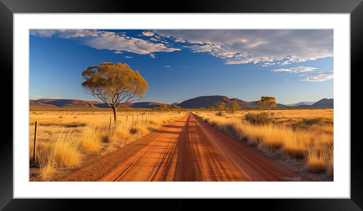 Australian Outback red dirt Road Framed Mounted Print by T2 