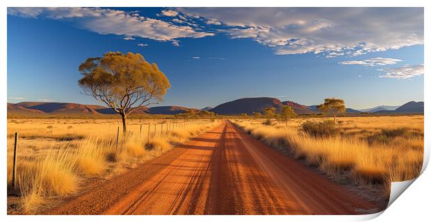 Australian Outback red dirt Road Print by T2 