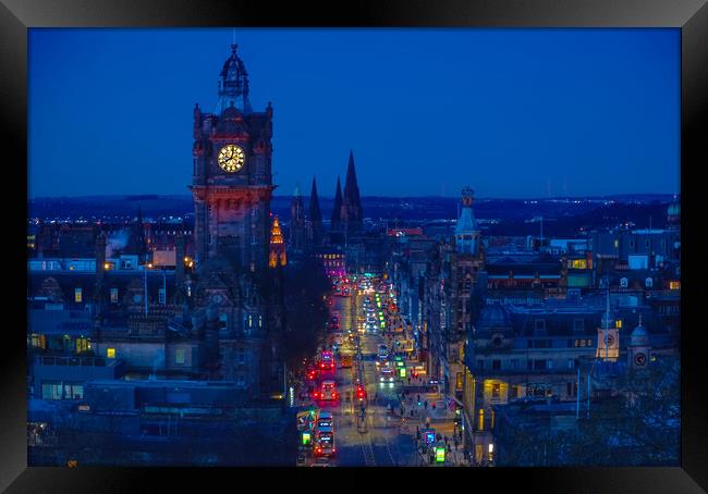 Edinburgh At Night Framed Print by Alison Chambers