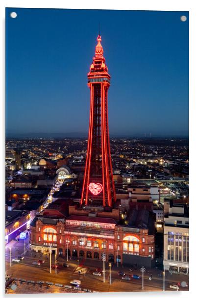 Love Blackpool Acrylic by Apollo Aerial Photography
