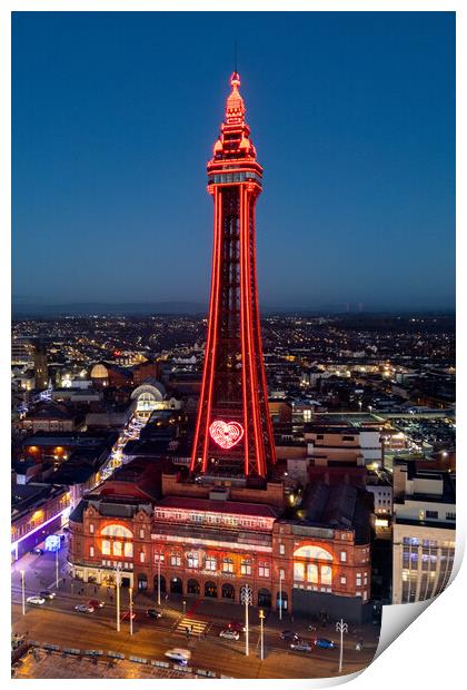 Love Blackpool Print by Apollo Aerial Photography