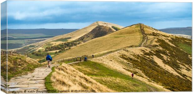 View from Mam Tor in Derbyshire Canvas Print by Keith Douglas