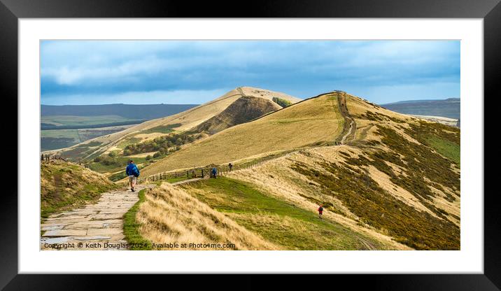 View from Mam Tor in Derbyshire Framed Mounted Print by Keith Douglas