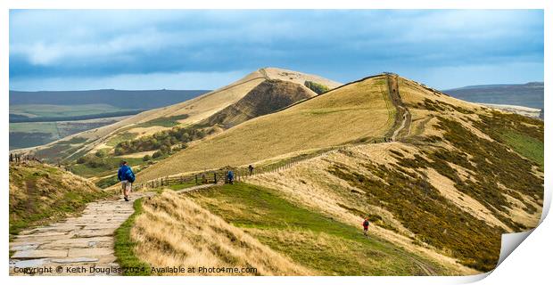 View from Mam Tor in Derbyshire Print by Keith Douglas