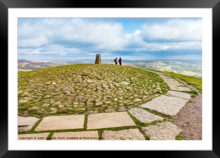 Mam Tor Summit in Derbyshire Framed Mounted Print by Keith Douglas