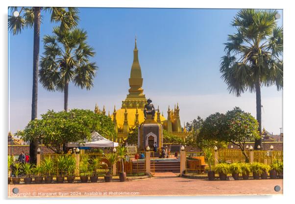Pha That Luang Stupa Acrylic by Margaret Ryan