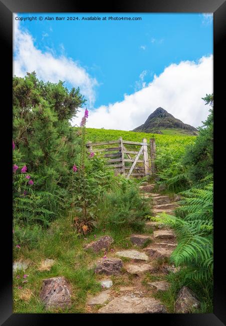 Path to Yewbarrow Mountain summit in the English L Framed Print by Alan Barr