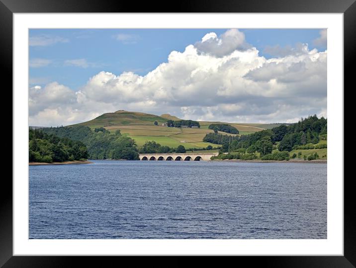 Ladybower reservoir looking towards the viaduct Framed Mounted Print by Antony Robinson