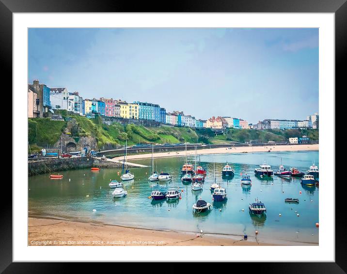 Colourful Tenby  Harbour Framed Mounted Print by Ian Donaldson