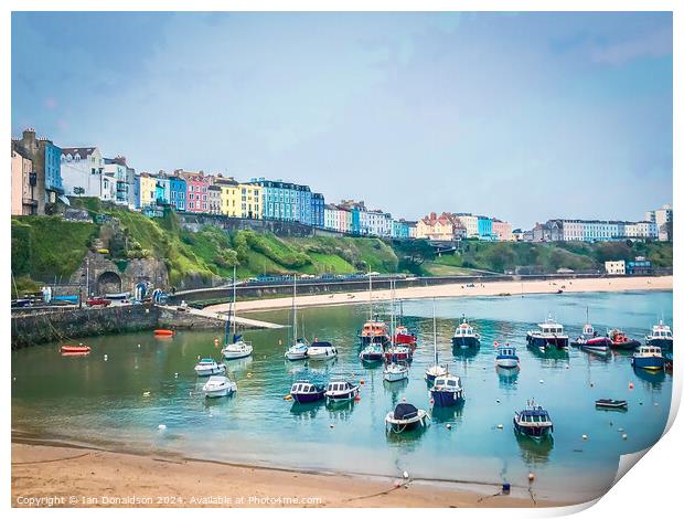 Colourful Tenby  Harbour Print by Ian Donaldson