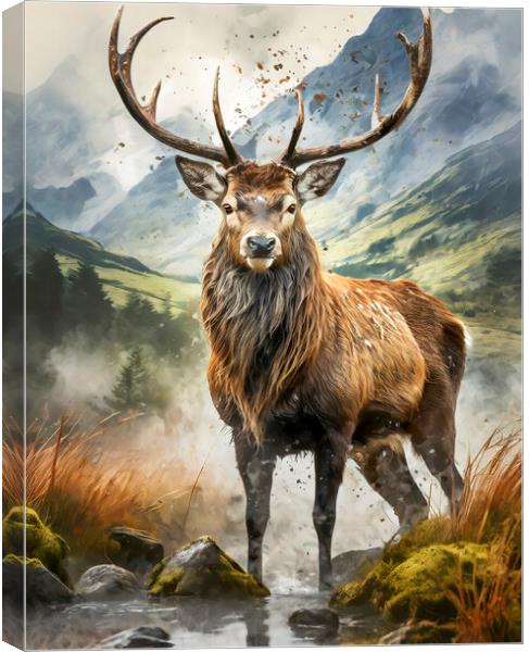 Majestic Stag Artistic Image Canvas Print by Artificial Adventures