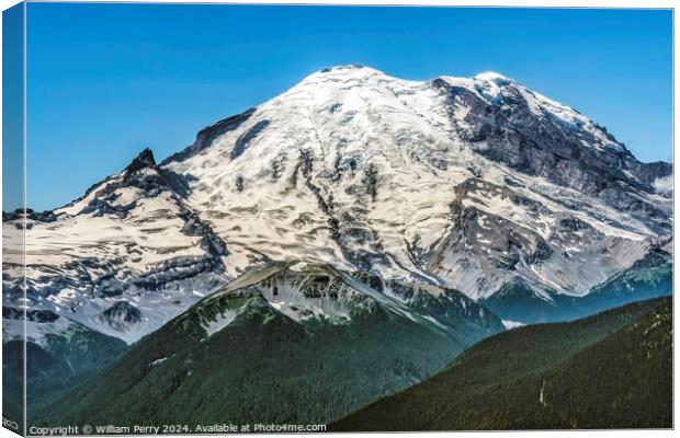 Mount Rainier Crystal Mountain Lookout Pierce County Washington Canvas Print by William Perry