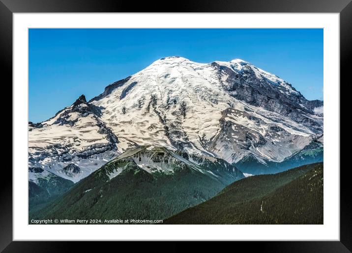 Mount Rainier Crystal Mountain Lookout Pierce County Washington Framed Mounted Print by William Perry