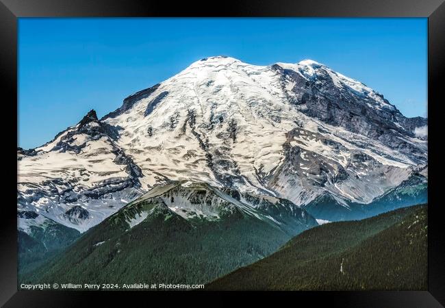 Mount Rainier Crystal Mountain Lookout Pierce County Washington Framed Print by William Perry