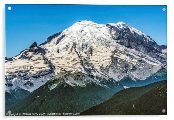 Mount Rainier Crystal Mountain Lookout Pierce County Washington Acrylic by William Perry
