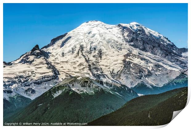 Mount Rainier Crystal Mountain Lookout Pierce County Washington Print by William Perry