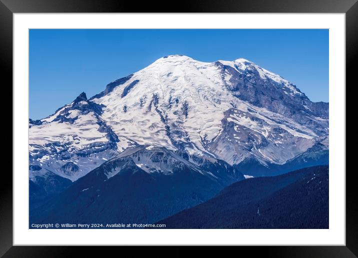 Mount Rainier Crystal Mountain Lookout Pierce County Washington Framed Mounted Print by William Perry