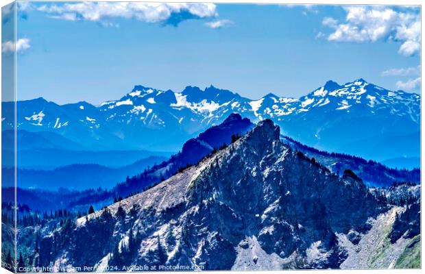 Snow Mountains Foothills Crystal Mountain Pierce County Washingt Canvas Print by William Perry