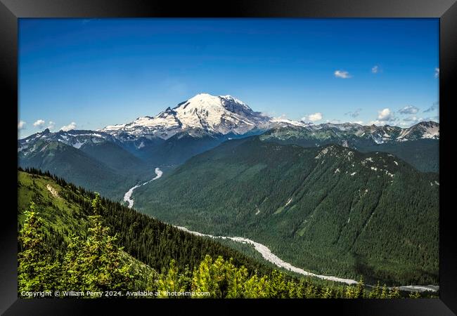 Mount Rainier White River Crystal Mountain Washington Framed Print by William Perry