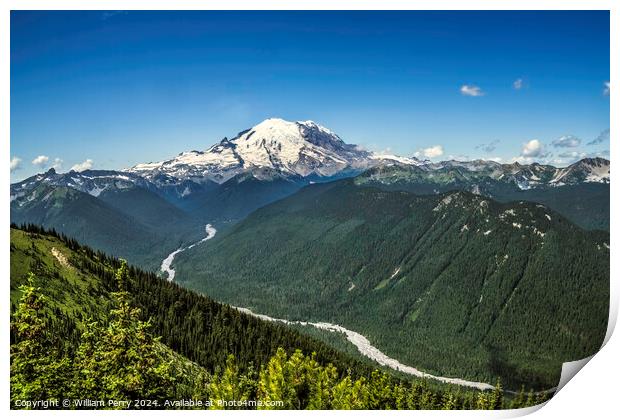 Mount Rainier White River Crystal Mountain Washington Print by William Perry