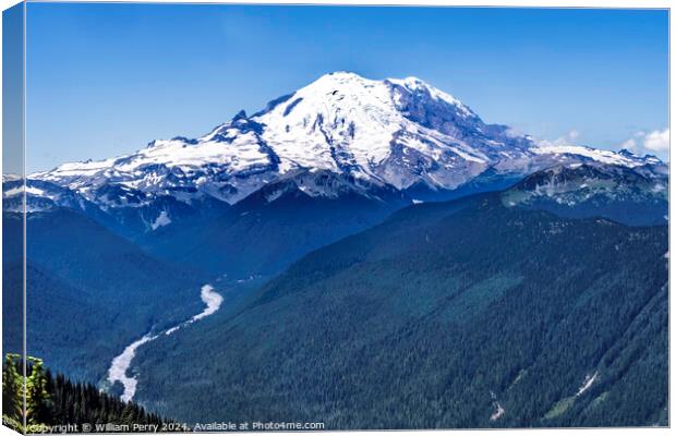 Mount Rainier White River Crystal Mountain Lookout Pierce County Canvas Print by William Perry