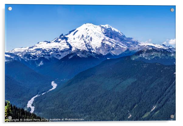 Mount Rainier White River Crystal Mountain Lookout Pierce County Acrylic by William Perry