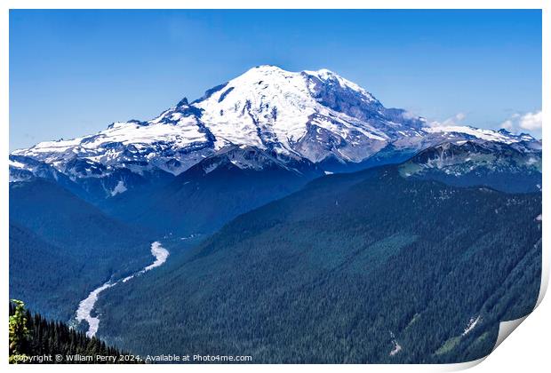 Mount Rainier White River Crystal Mountain Lookout Pierce County Print by William Perry