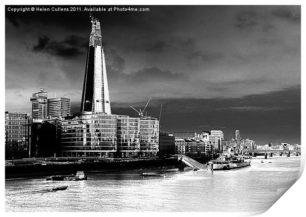 THE SHARD & THE BELFAST Print by Helen Cullens