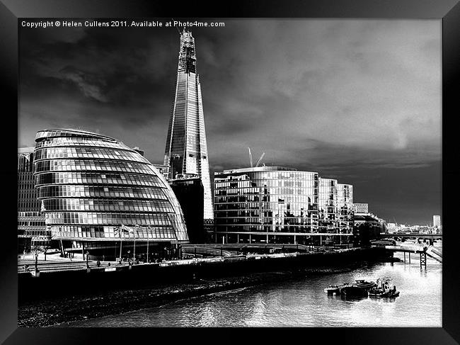 THE SHARD FROM TOWER BRIDGE Framed Print by Helen Cullens