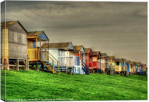 Tankerton Beach Huts Canvas Print by Nicky Vines