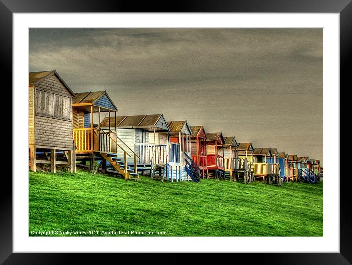 Tankerton Beach Huts Framed Mounted Print by Nicky Vines