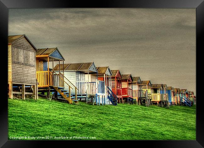 Tankerton Beach Huts Framed Print by Nicky Vines