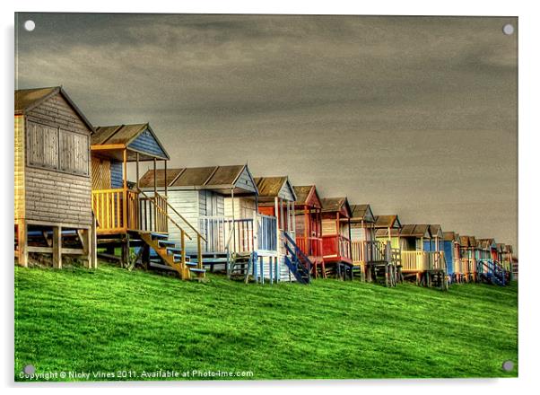 Tankerton Beach Huts Acrylic by Nicky Vines