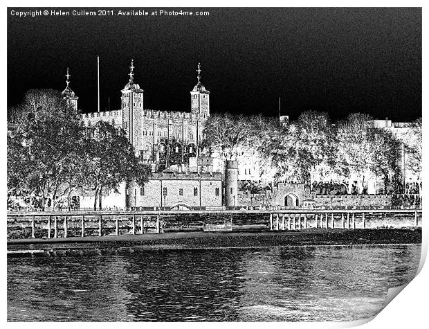 TOWER OF LONDON FROM SOUTH Print by Helen Cullens