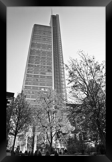 Heron Tower London black and white Framed Print by Gary Eason