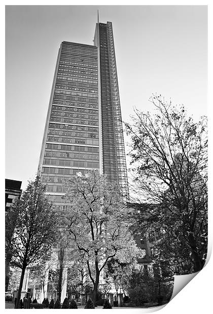 Heron Tower London black and white Print by Gary Eason