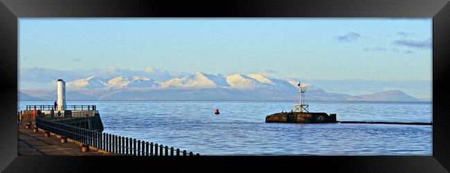Isle of Arran, from Ayr harbour Framed Print by Allan Durward Photography