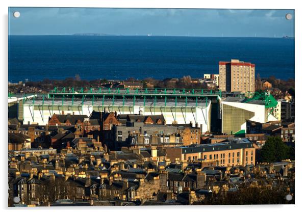 Easter Road Stadium  Acrylic by Alison Chambers