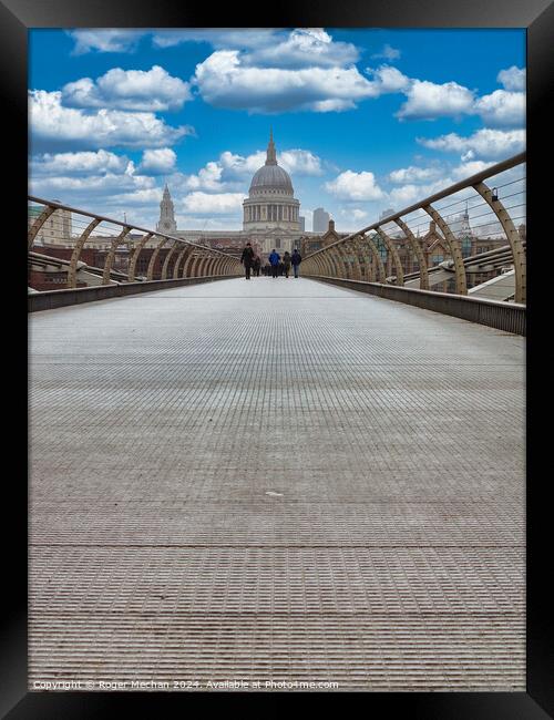 St Paul's cathedral from the Millennium Bridge Framed Print by Roger Mechan
