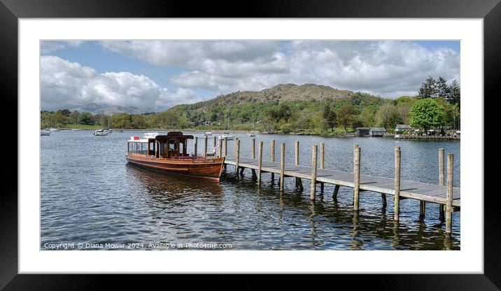 Windermere Jetty at Ambleside Cumbria Framed Mounted Print by Diana Mower