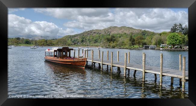 Windermere Jetty at Ambleside Cumbria Framed Print by Diana Mower