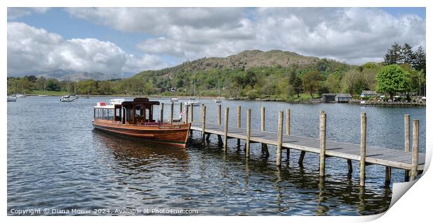 Windermere Jetty at Ambleside Cumbria Print by Diana Mower