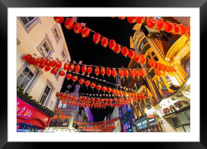 Gerrard street, Chinatown London Framed Mounted Print by Delphimages Art
