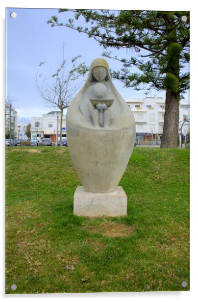 The Virgin Mary Olhão Acrylic by Steve Smith