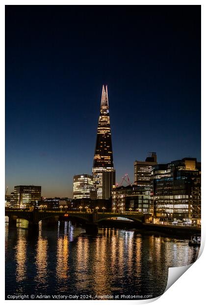 The Shard, London Print by Adrian Victory-Daly