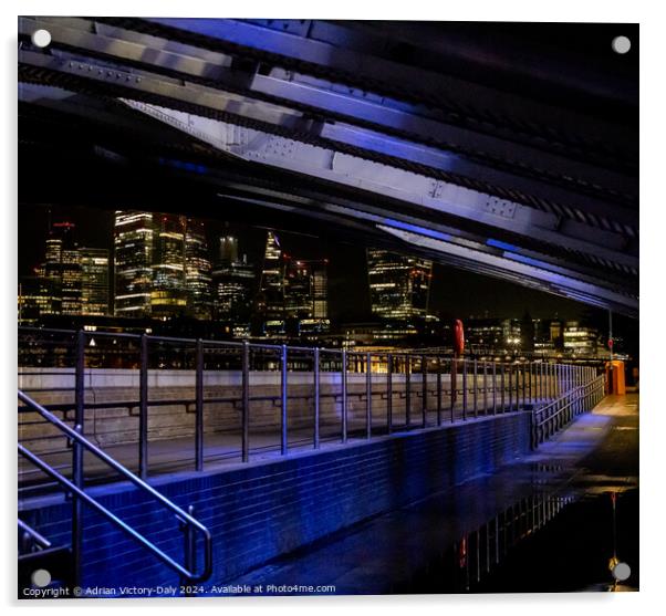 The City of London from Blackfriars Railway Bridge Acrylic by Adrian Victory-Daly